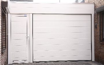 Garagentor mit Tür Single Weiß